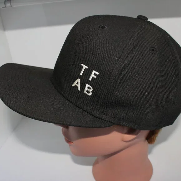 New Era 100% Polyester Black TA/FB Baseball Cap Hat One Size Adjustable Snapback - Picture 1 of 9